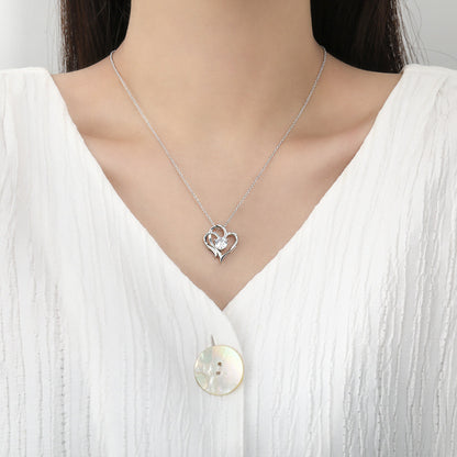 Rhinestones Double Love Necklace