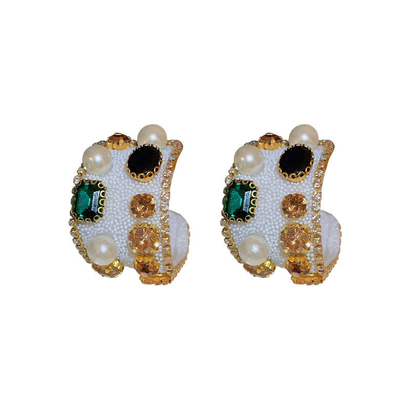 Opulent Pearl Diamond Studs