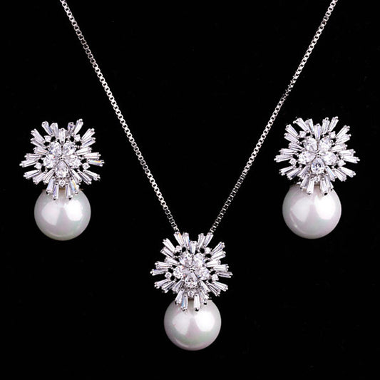 Korean Luxury Pearl Zircon Set