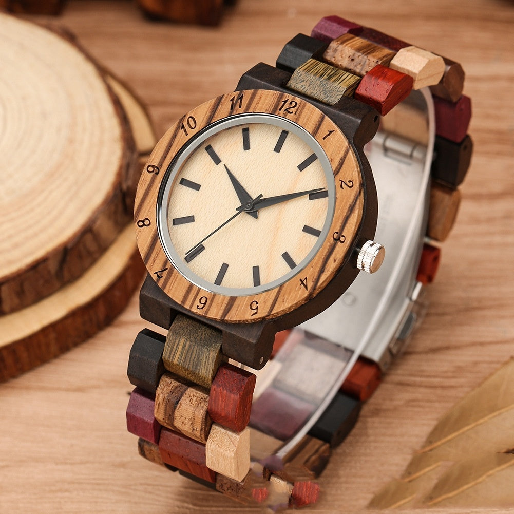 Colored Wood Quartz Watch