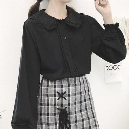 Japanese Lolita Doll Collar Long Sleeve Shirt