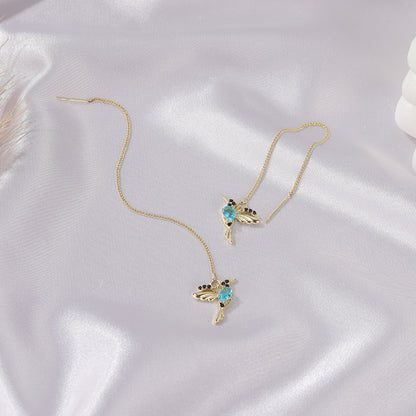 Little Bird Drop Long Hanging Earrings
