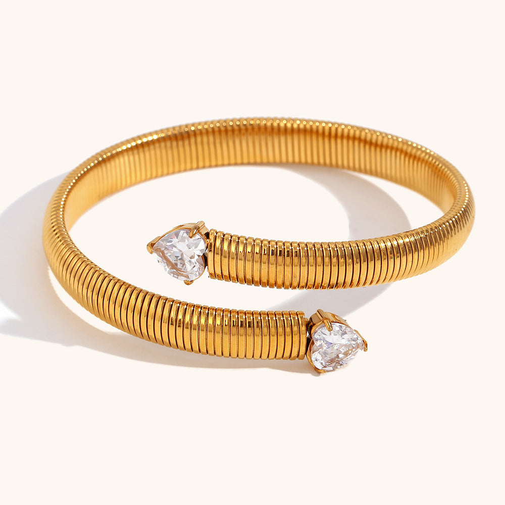 18K Heart Zircon Bracelet
