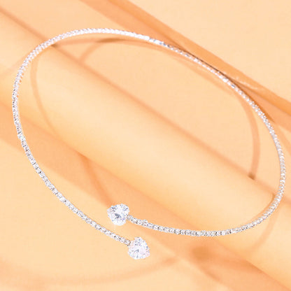 Graceful Heart Rhinestone Collar