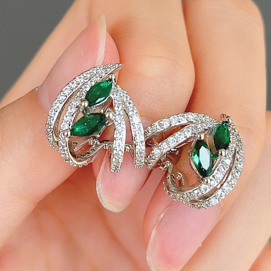 Elegant Geometric Zircon Studs