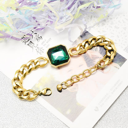 Denim Chain Jade Bracelet