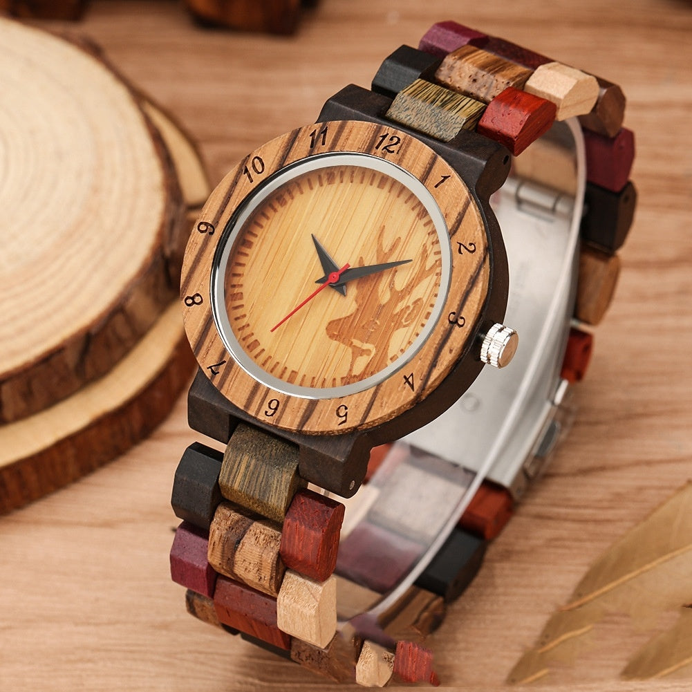 Colored Wood Quartz Watch