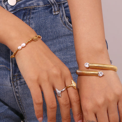 18K Heart Zircon Bracelet
