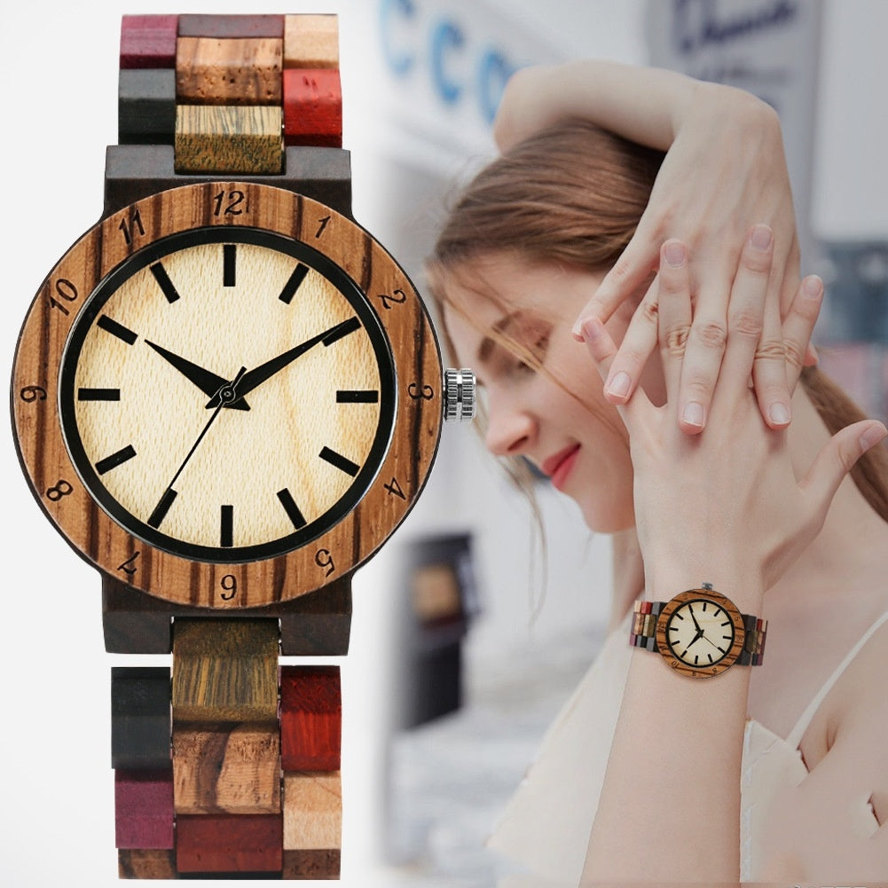 Colored Wood Quartz Watch