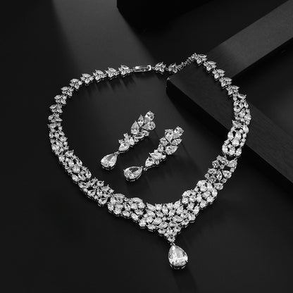 Bridal Zircon Necklace Earrings