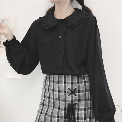 Japanese Lolita Doll Collar Long Sleeve Shirt