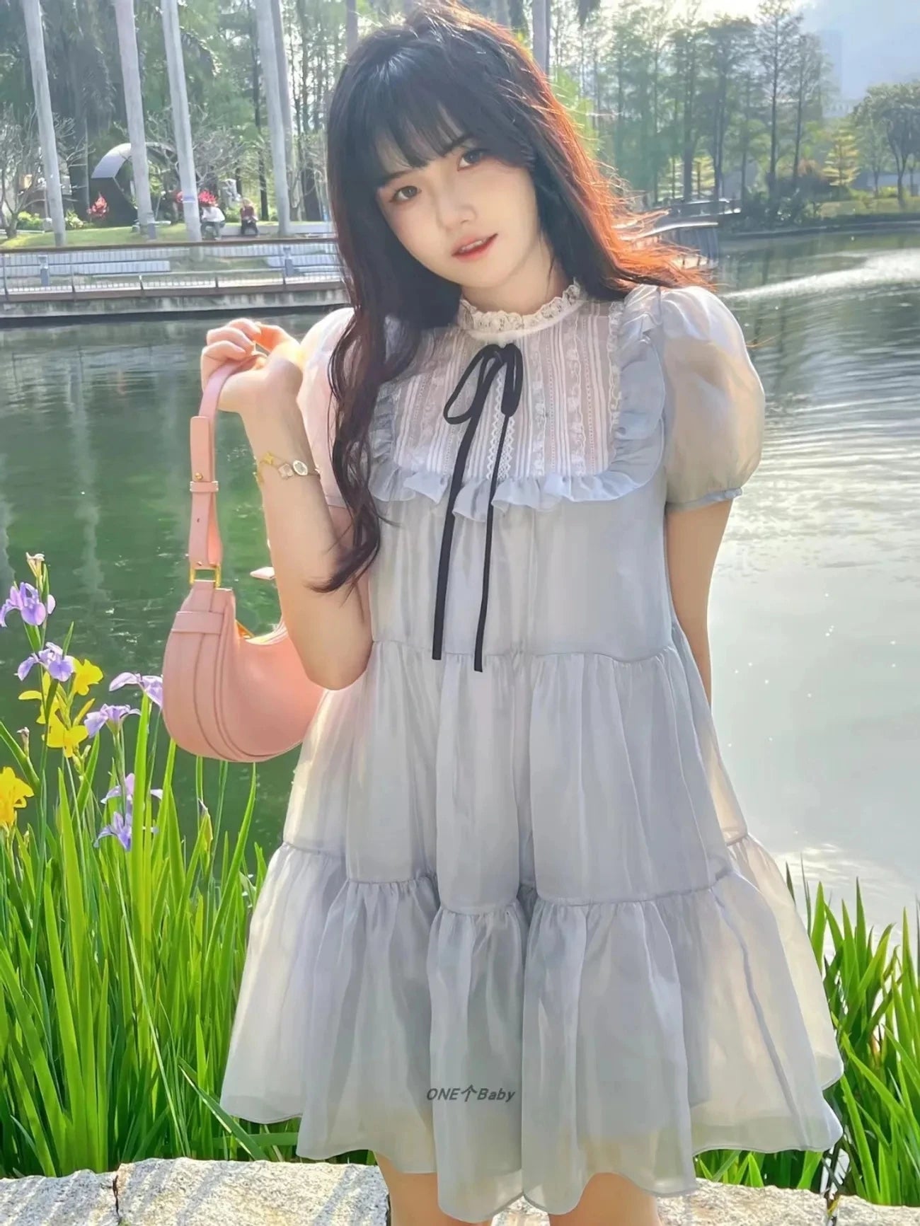 Japanese Cute Splice Bow Tie Dresses