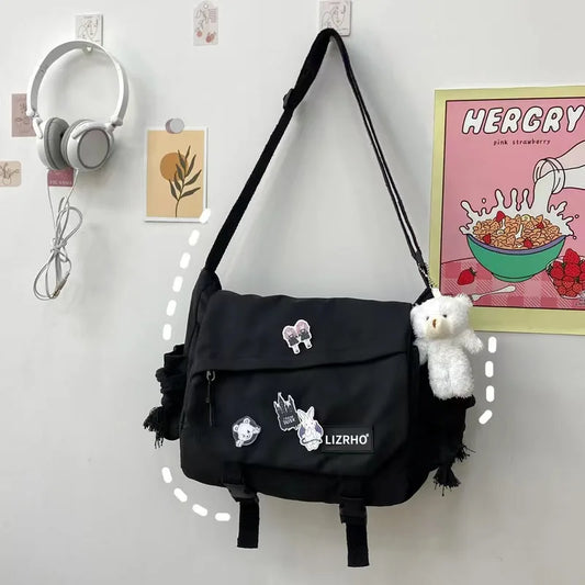 Spacious Nylon Crossbody Bag