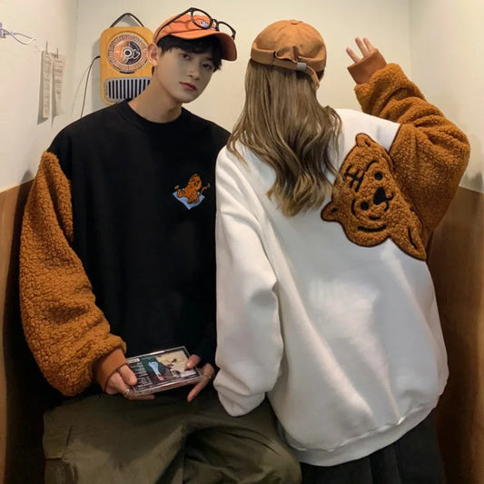 Tiger Flocking Couple Matching Hoodies