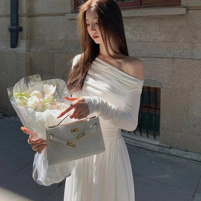 Off-shoulder White Dress