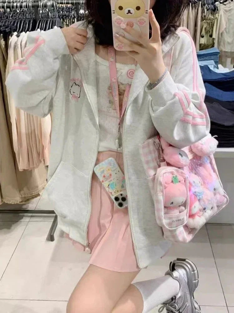 Harajuku Cute Pink Cat Kawaii Track Suit