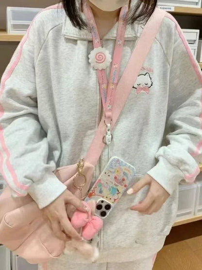 Harajuku Cute Pink Cat Kawaii Track Suit