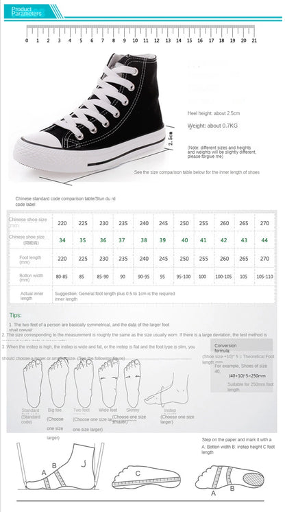 Korean Style High top canvas shoes