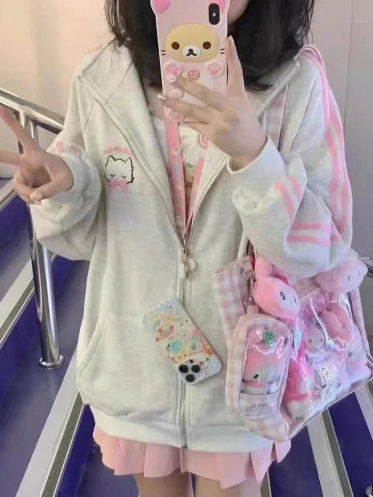 Harajuku Cute Pink Cat Kawaii Track Suit