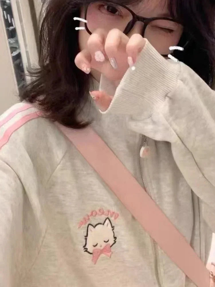 Harajuku Cute Pink Cat Kawaii Track Suit