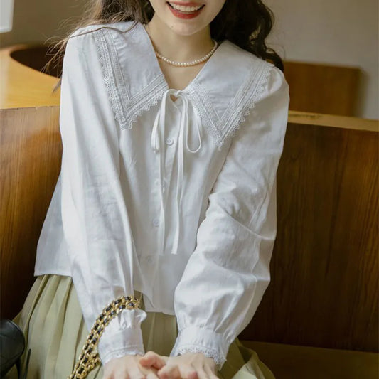 Women Peter Pan Collar Shirt