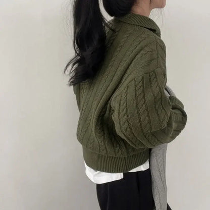 Deeptown Korean Half Zipper Sweaters