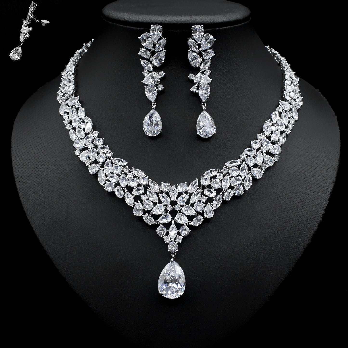 Bridal Zircon Necklace Earrings