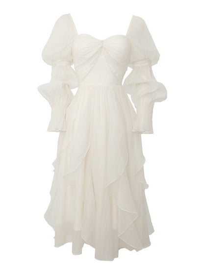 French-style Off-shoulder Tea Break Dress
