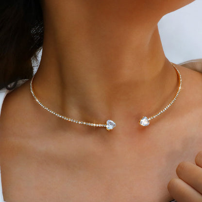 Graceful Heart Rhinestone Collar