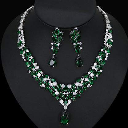 Bridal Zircon Necklace Earrings