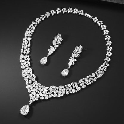 Bridal Zircon Necklace Earrings