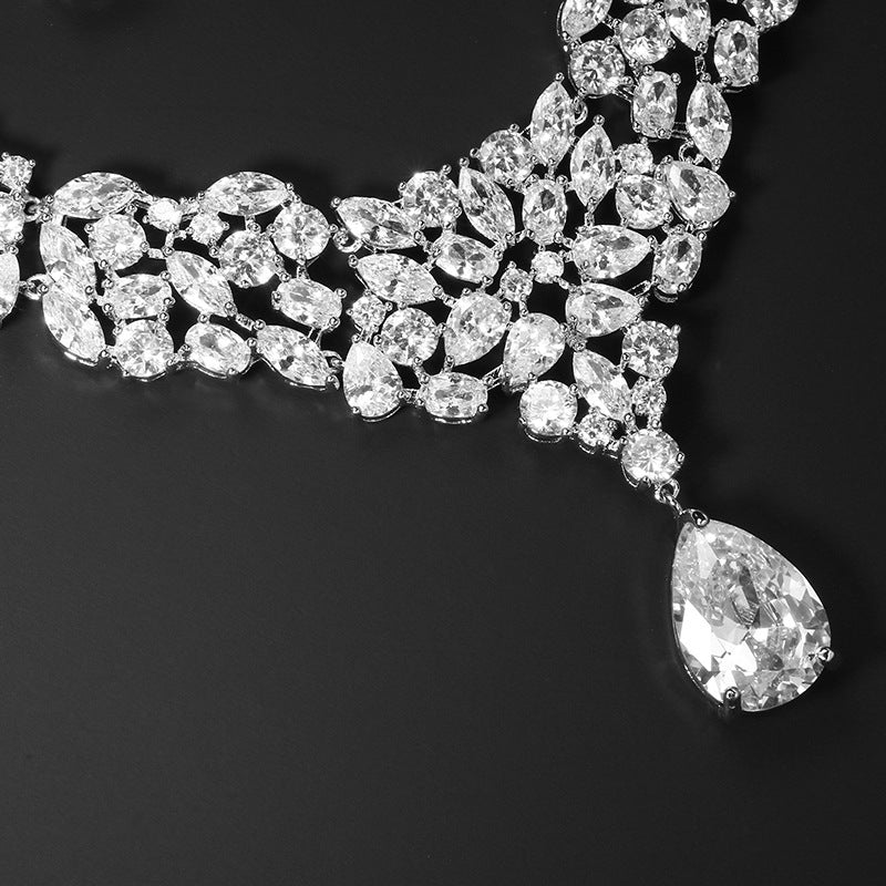 Bridal Zircon Necklace Earrings