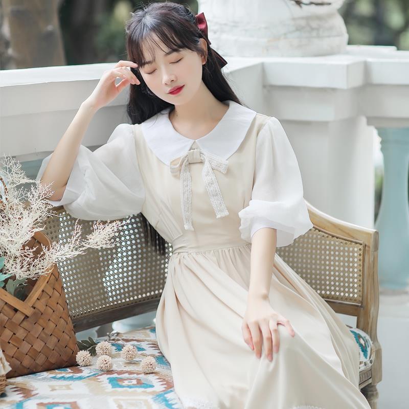 Women's French Retro Doll Collar Mori Hepburn Dress