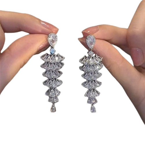 Sparkling Zircon Christmas Tree Earrings