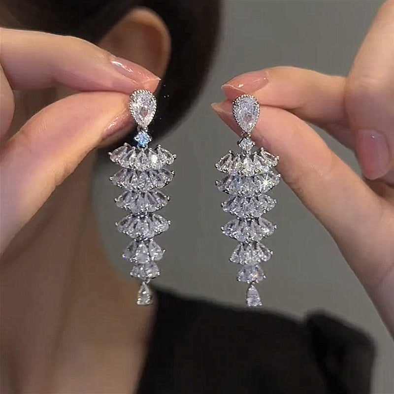 Sparkling Zircon Christmas Tree Earrings