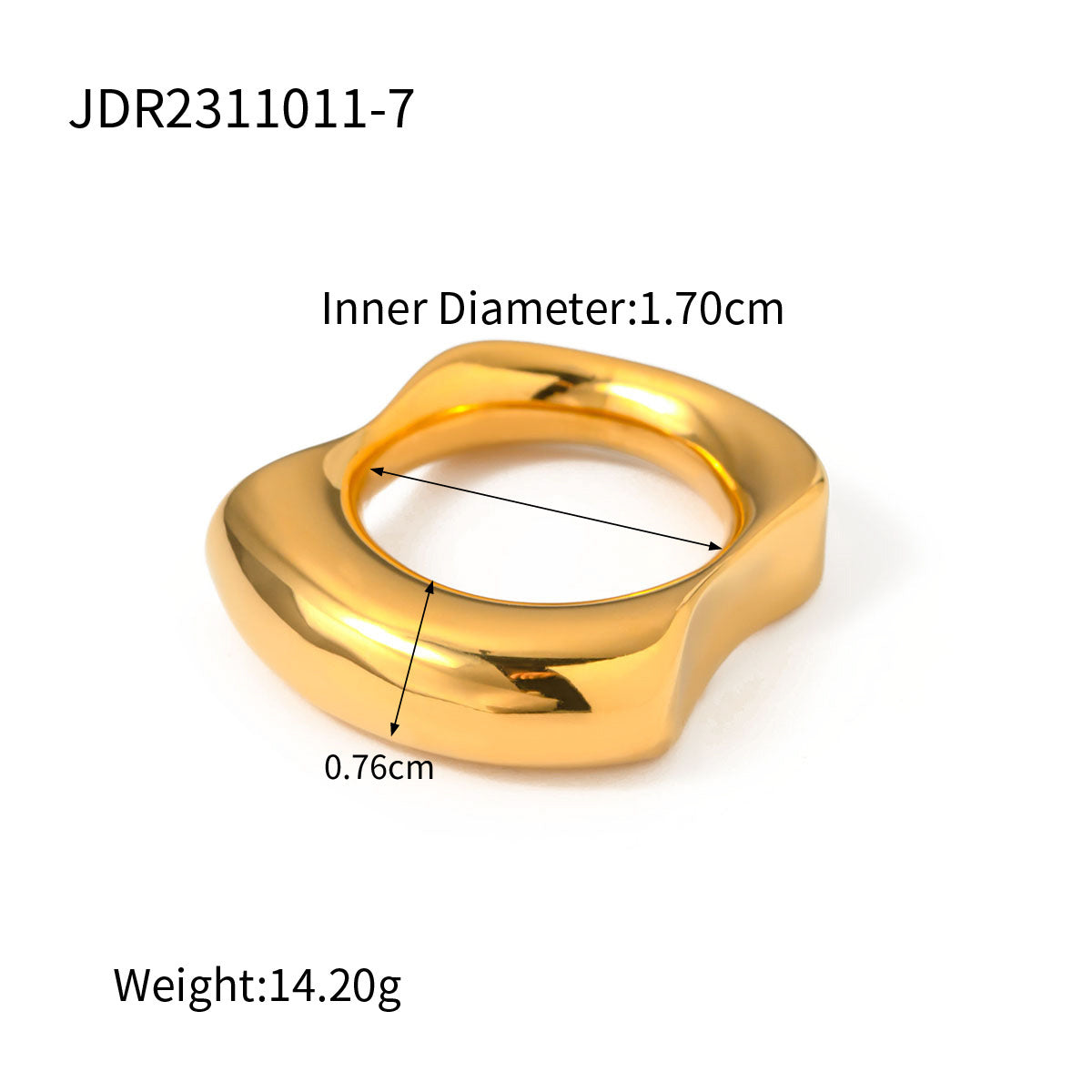 18K Gold Concave Ring